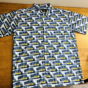 Vintage RUFF RYDERS Dirty Denim Silky Blue Button Down Shirt VTG Y2K DMX Men XL